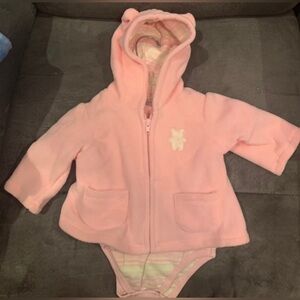 Baby 3-6mos, Pink Jacket & Long Sleeve Onsie NWT